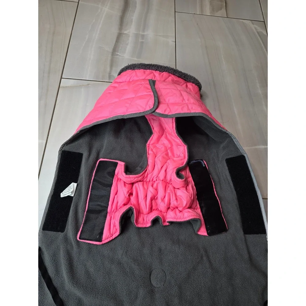 Fragralley Pink Quilted Dog Winter Coat Fleece Lined Reflective Vest XL W1